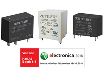 ZETTLER introduces a number of new relays at 2018 Munich electronica