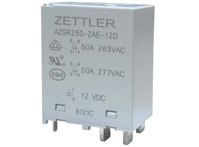 AZSR250- 50 Amp MINIATURE POWER RELAY / 50A IEC 61810 Solar Relay